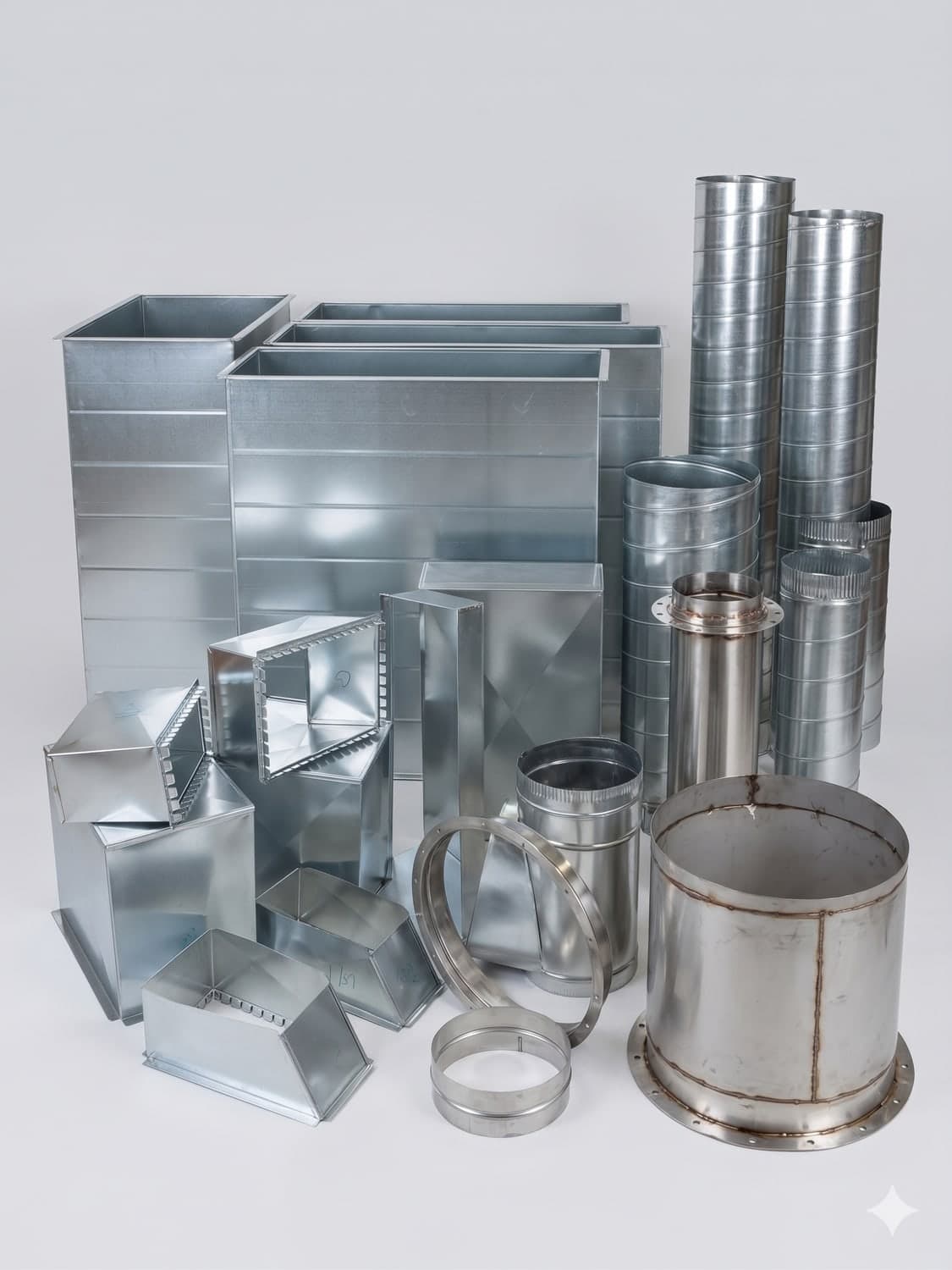 Full range of HVAC sheet metal, round, spiral and stainless steel duct systems manufactured by Emirates AC